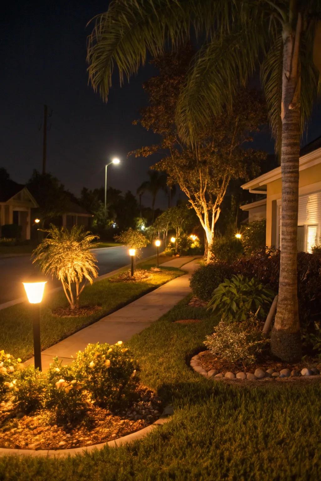 Garden illumination incorporates a bewitching touch into your nighttime landscape.