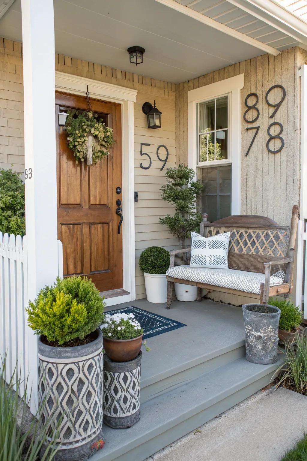 Creative house digits add a distinct touch to your home's doorway.