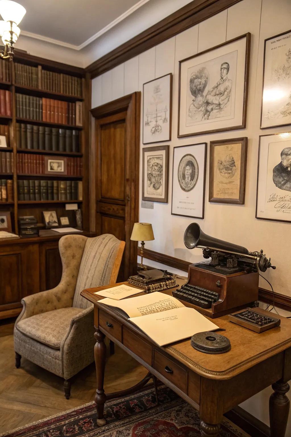 Objects inspired by yesteryear injecting history and individuality into a scholarly space.
