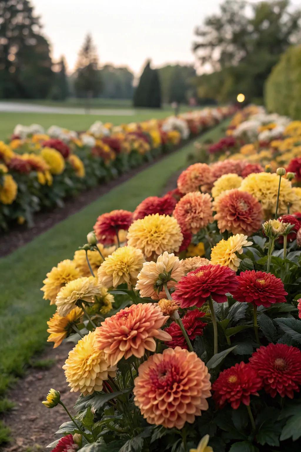 A sunset-themed bloom garden.