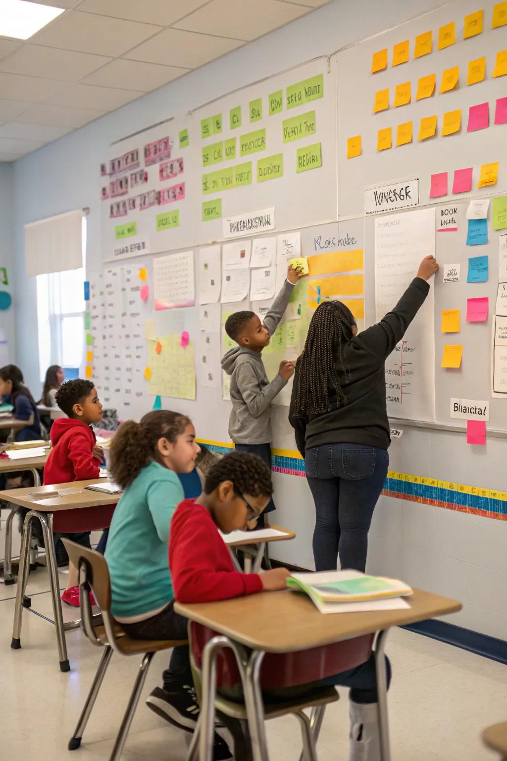 Learners contribute to the design and content of the progress showcase.