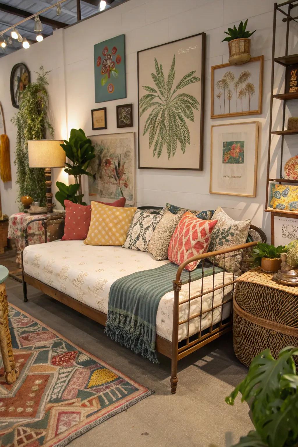 You can show off your style by combining and contrasting decor elements with your daybed.