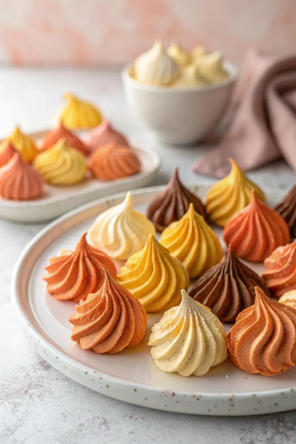 Mojave minis in comforting colors like orange, yellow, and brown.