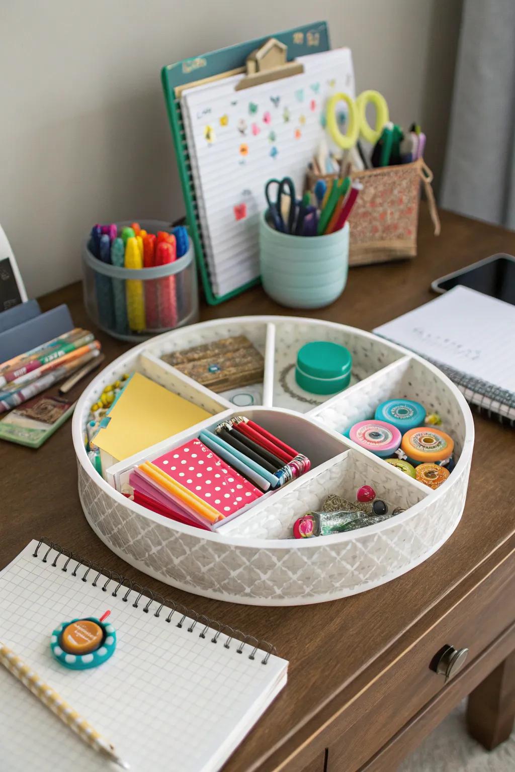 Spin your way towards a more structured desk.