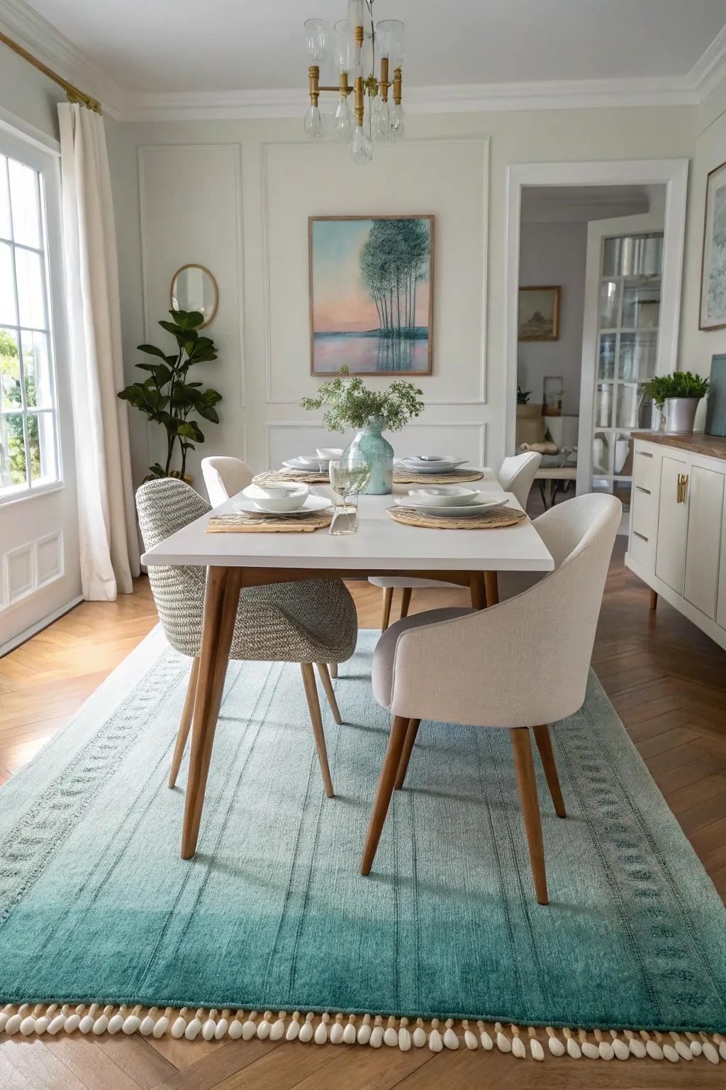 Introduce movement with an ombre rug.