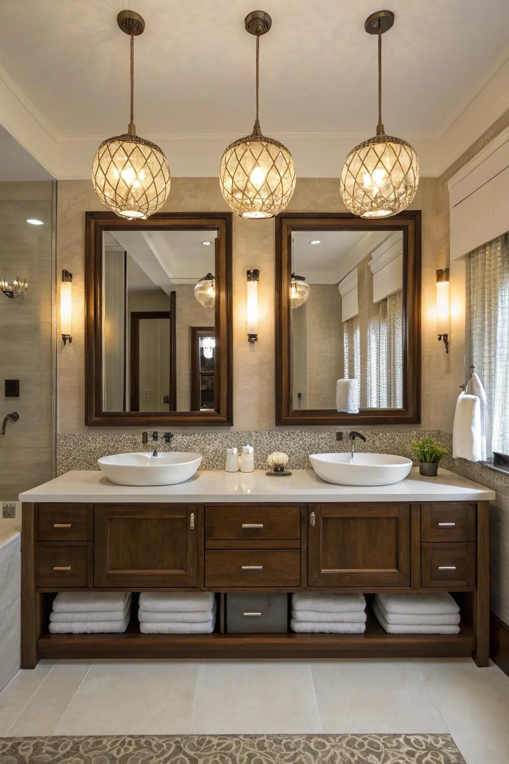 Suspended lights offer a modern and creative lighting solution.