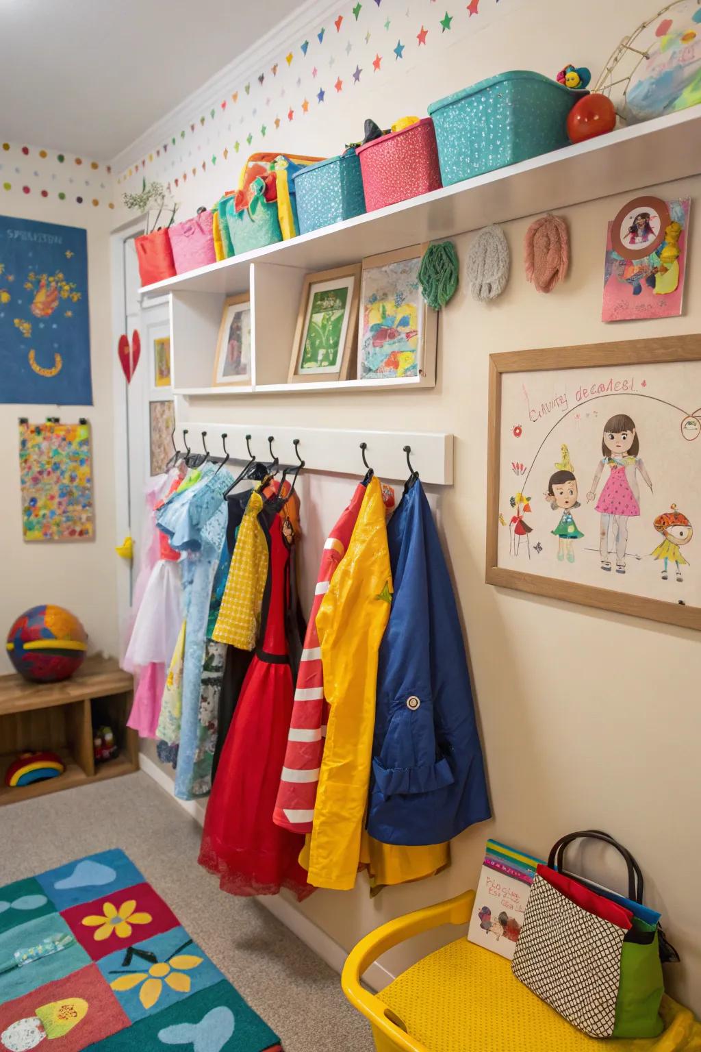 Upwards storage expands possibilities in small spaces.