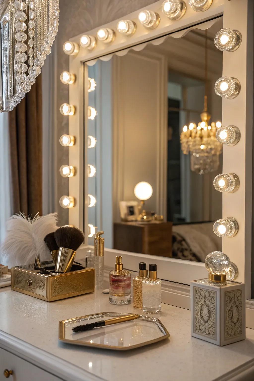 Illuminate your space with glamorous lighting fixtures.