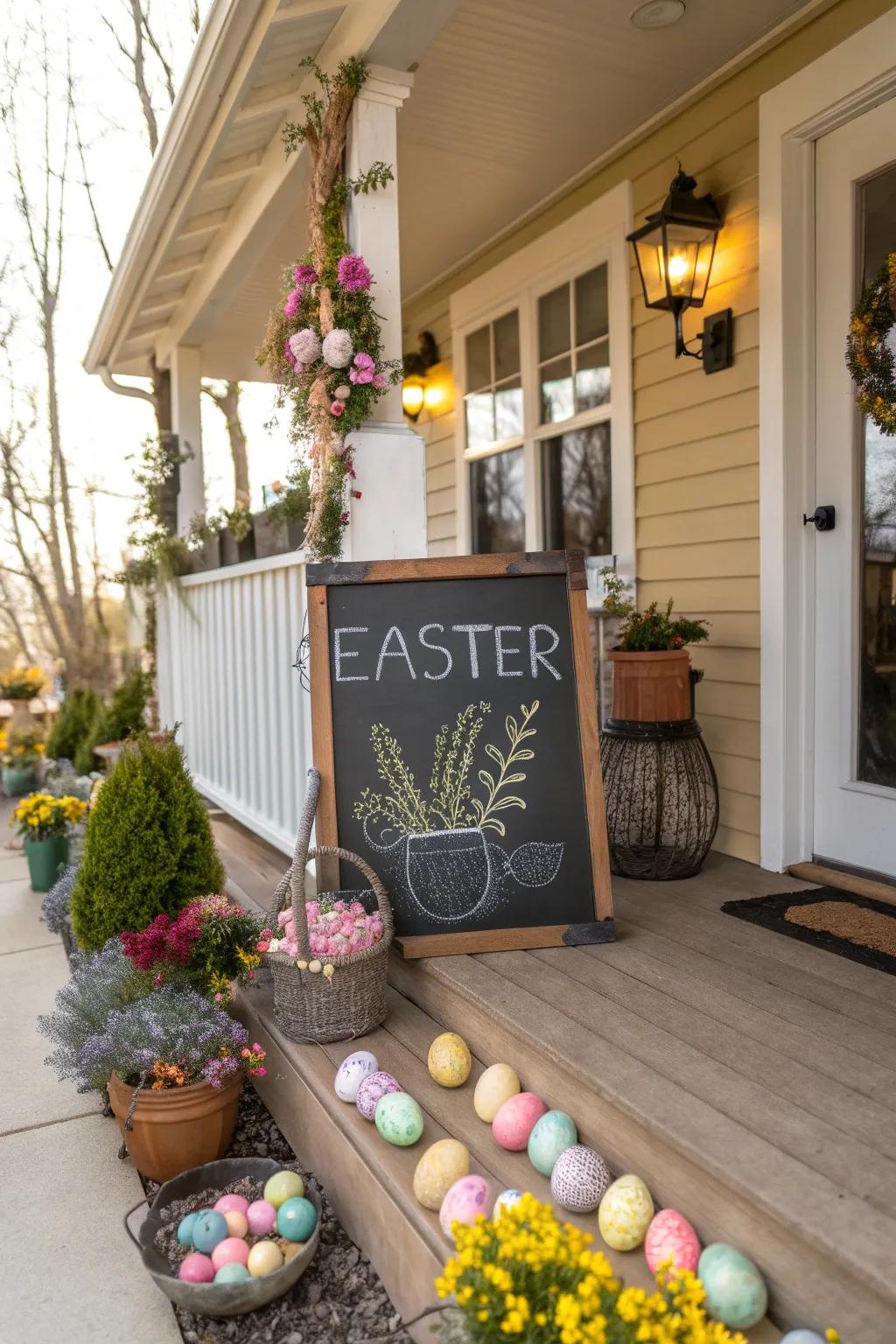 Slate panels contribute an individualized Easter detail.
