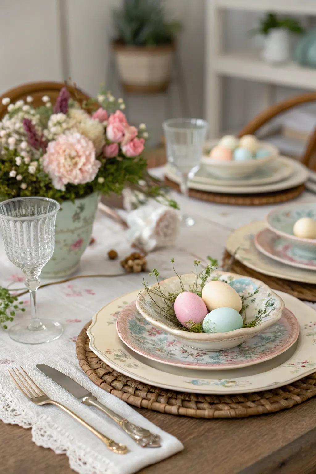 Heirloom dishes bring vintage charm and nostalgia to the Easter table.