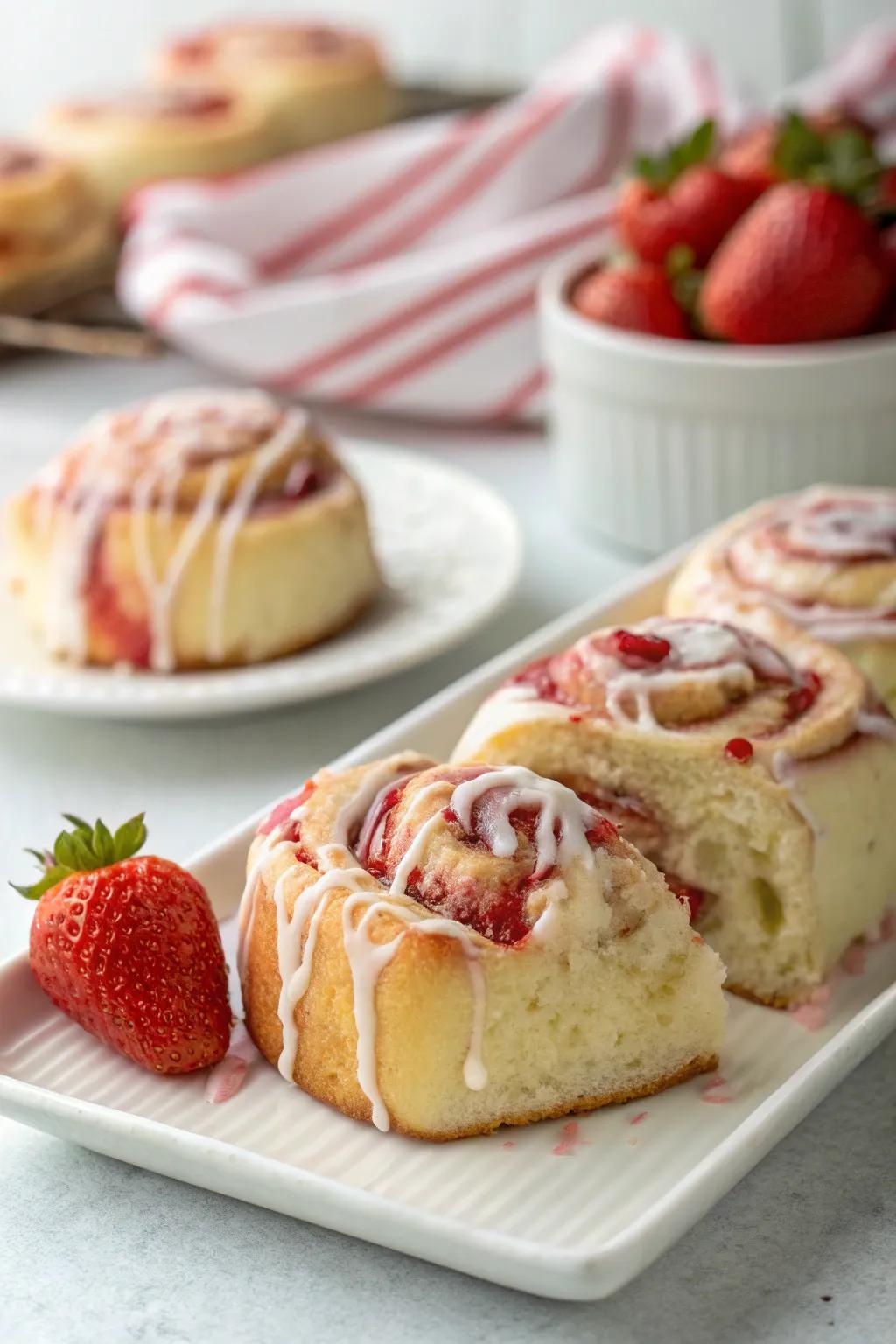 Strawberry rolls, a sweet treat for Easter brunch.