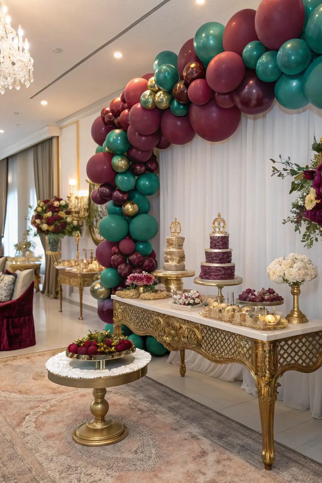 Elegant decor featuring unexpected rich jewel tones.