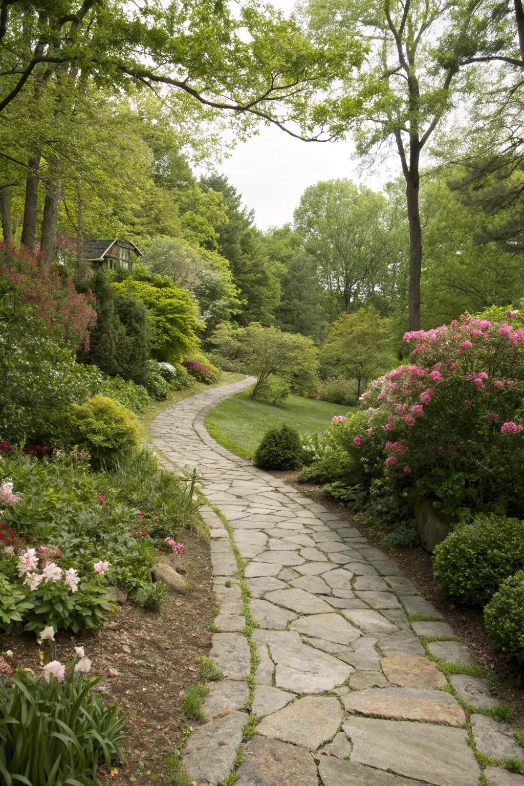 Inherent stone avenues proffer a timeless allure and guidance.