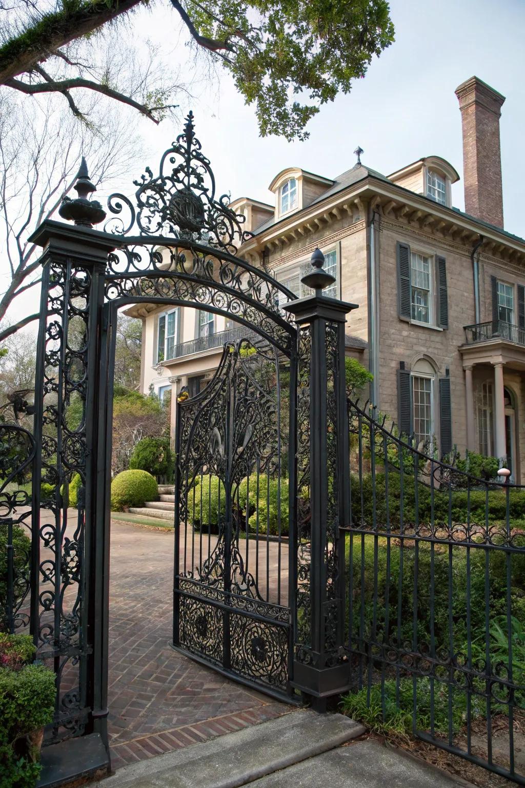 Wrought iron entrances add timeless elegance to any entrance.