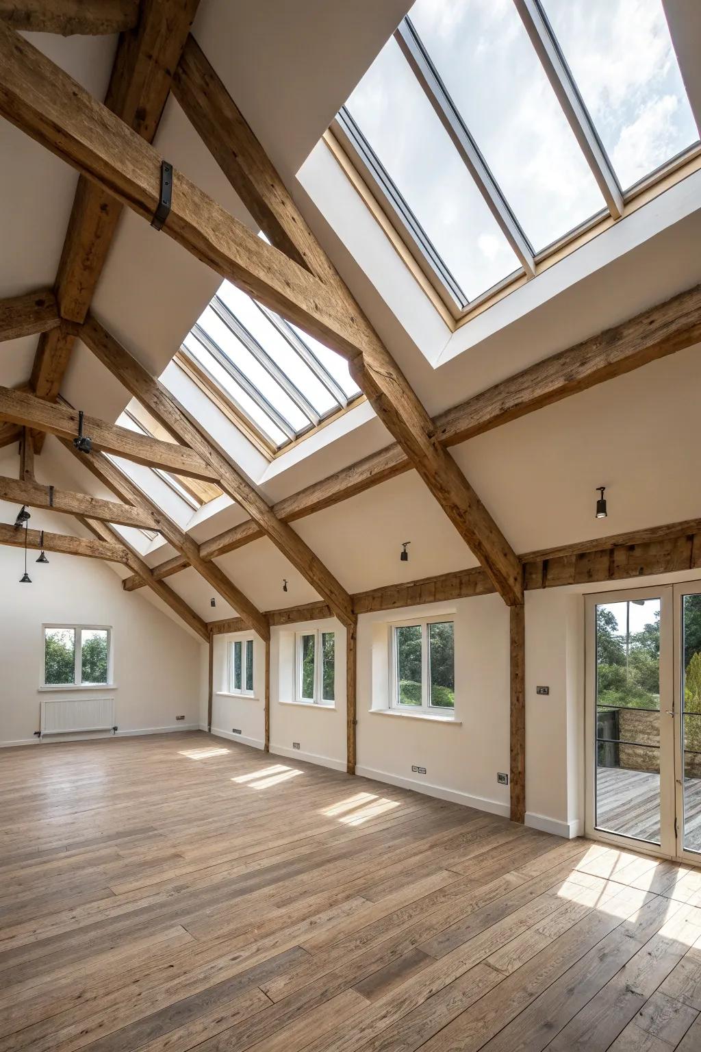 Sunlight enhances the beam look.