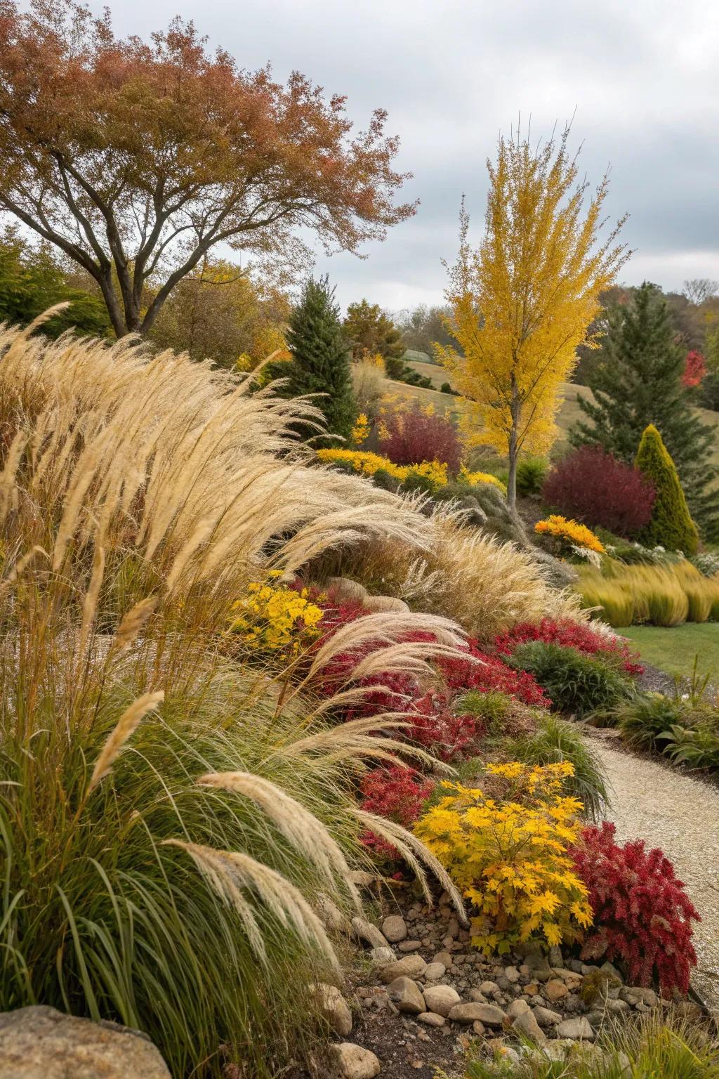 Decorative grasses add texture and movement to your yard.
