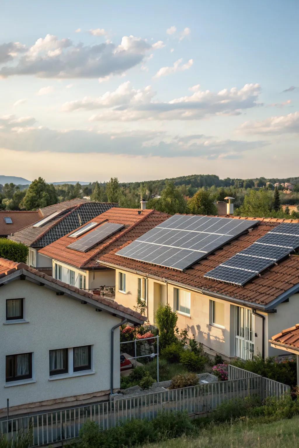 Photovoltaic panels offer sustainable energy solutions.