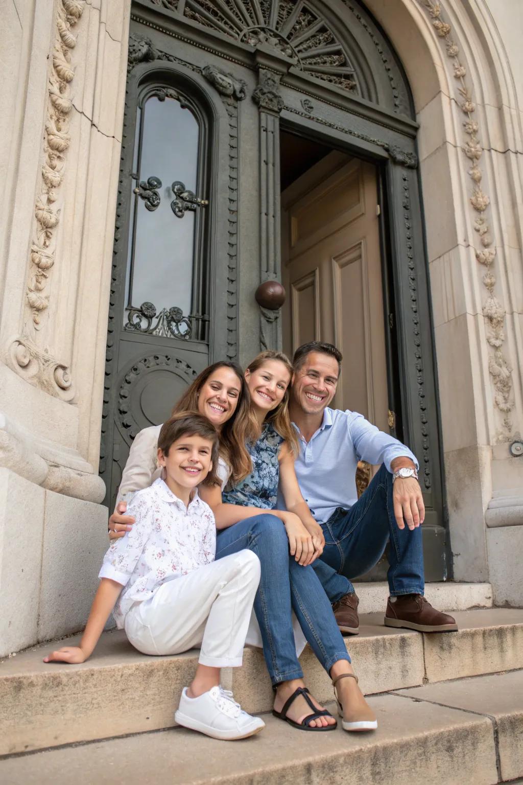 The door sets a grand stage for family gatherings.