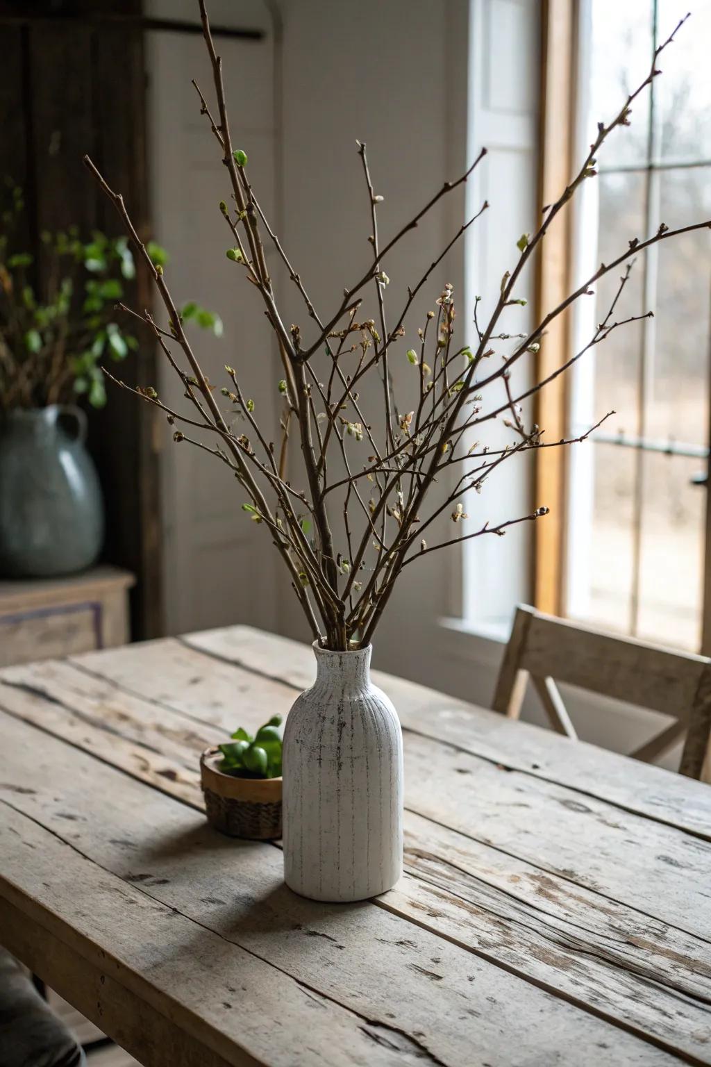 Branches generate an easy to make arrangement.