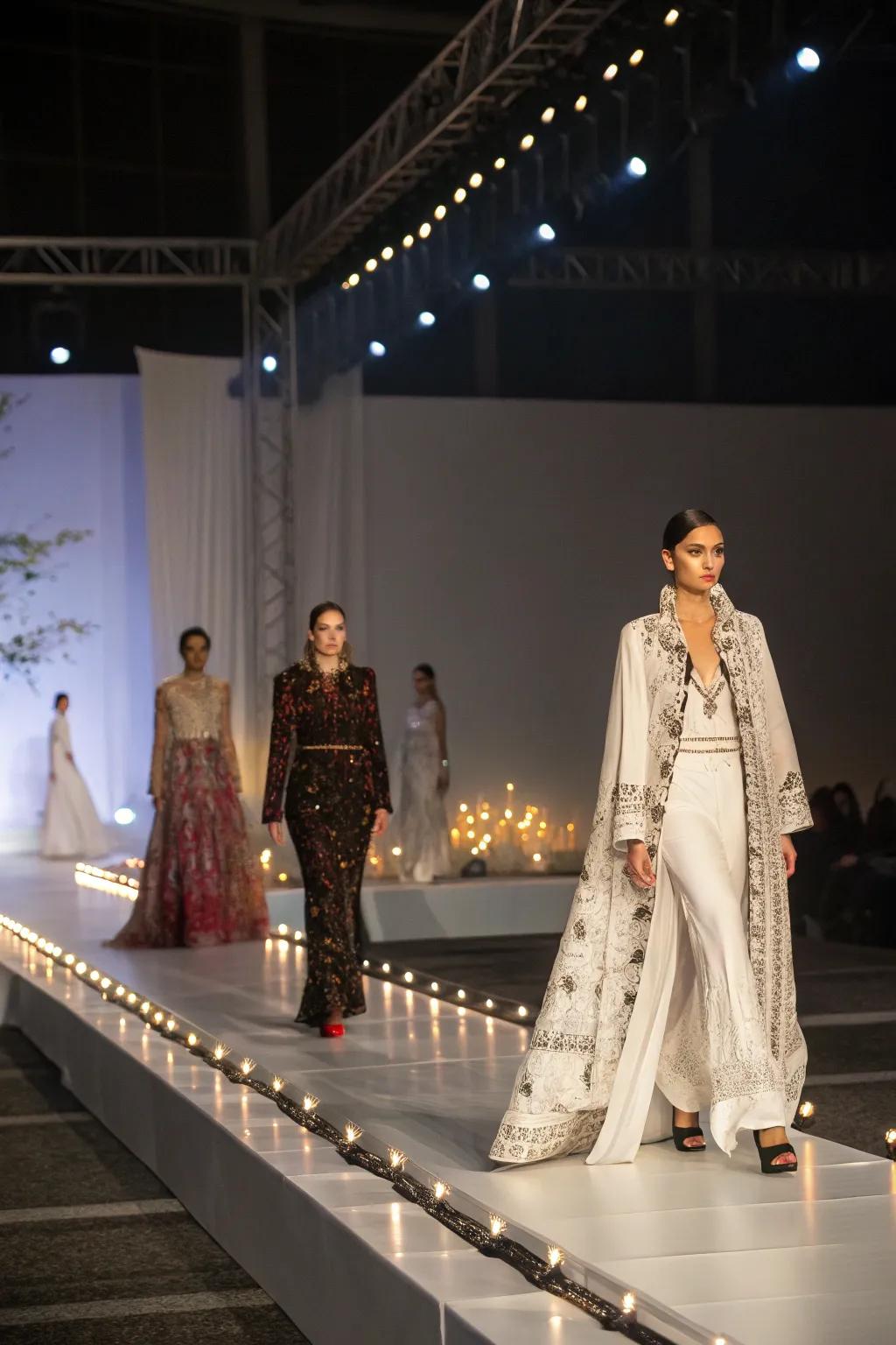 An elevated runway creates a dramatic and impactful fashion show experience.