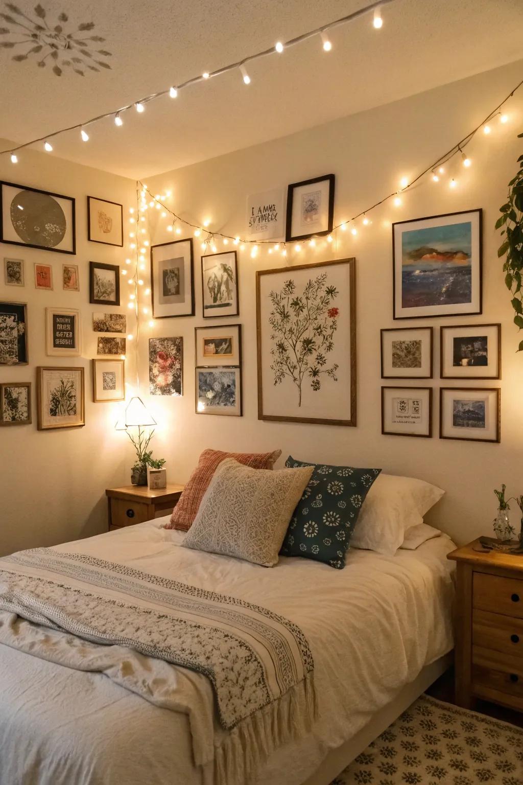 Artistic walls adding personality and expression.
