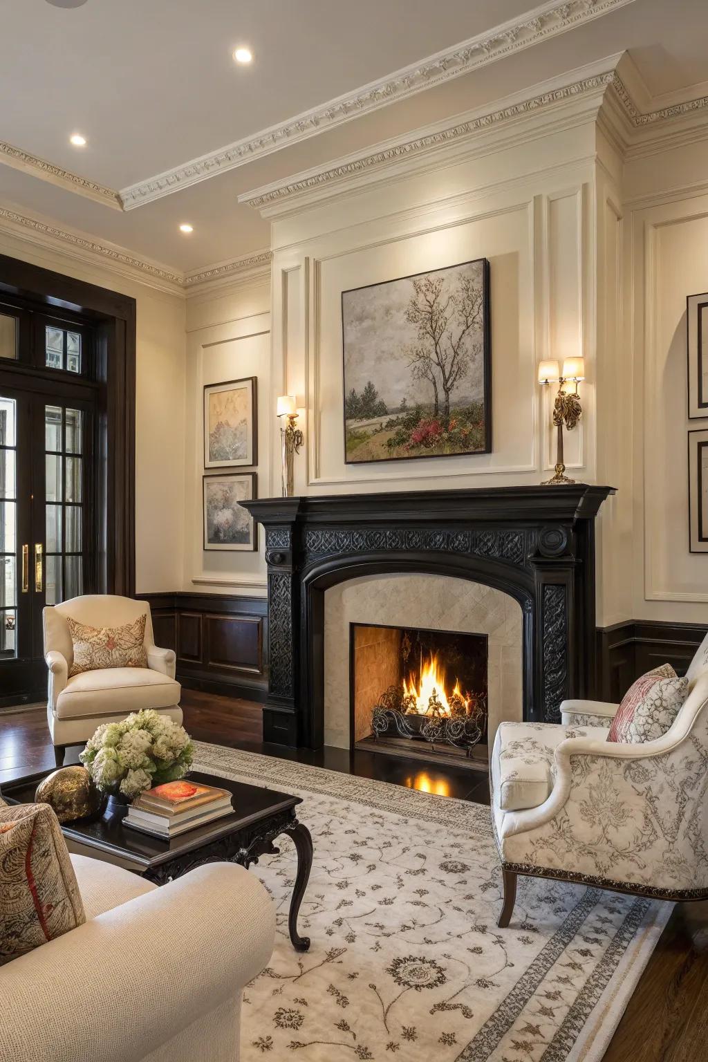 Dark accent makes a daring, dramatic statement.