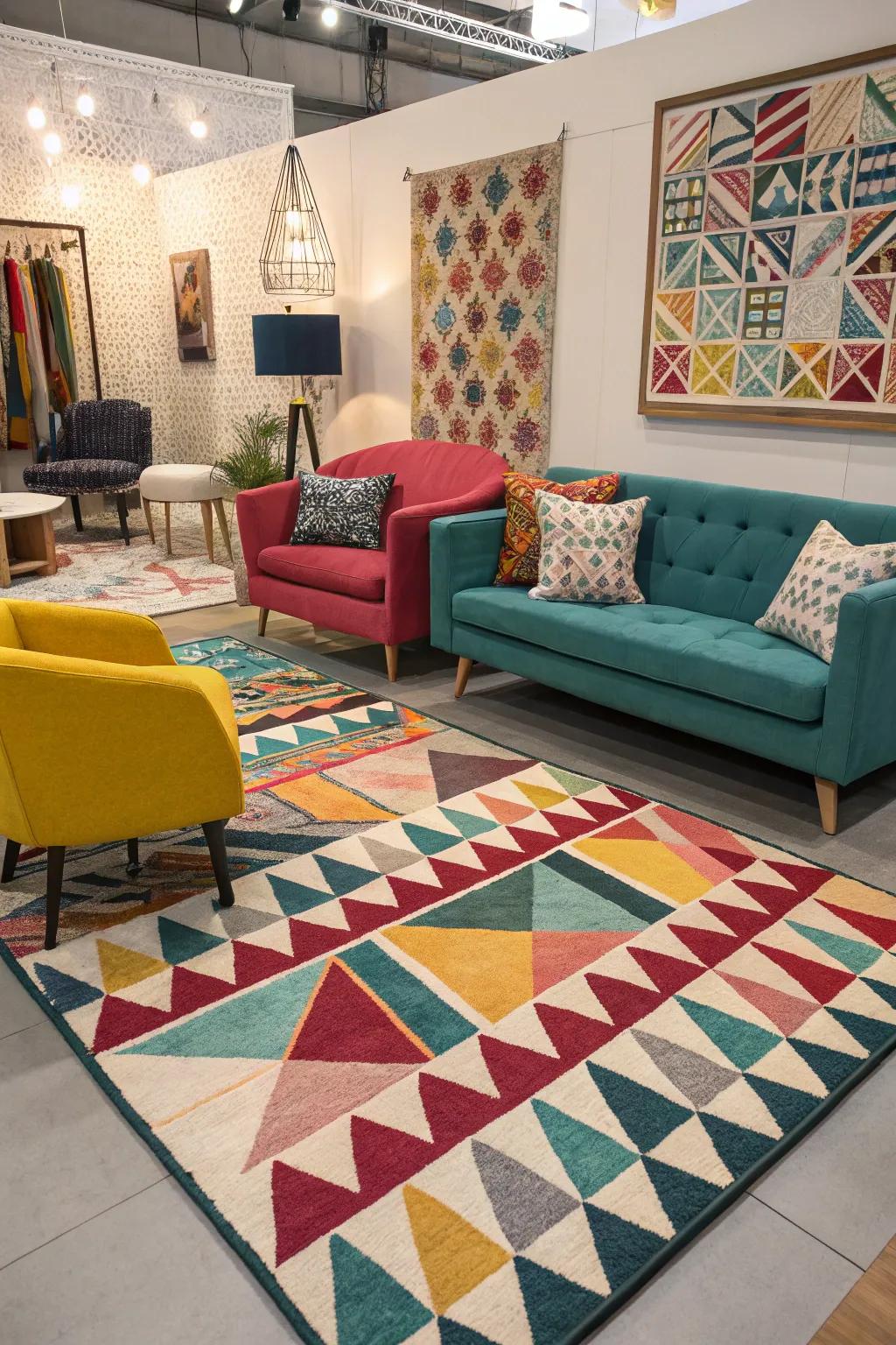 Geometric patterns bring a modern edge to your decor.