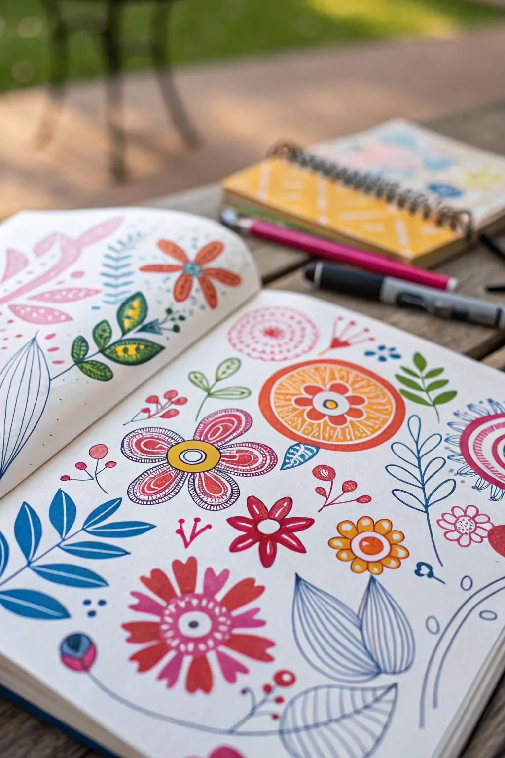 Non-realistic blossoms provide a modern art spin to your designs.