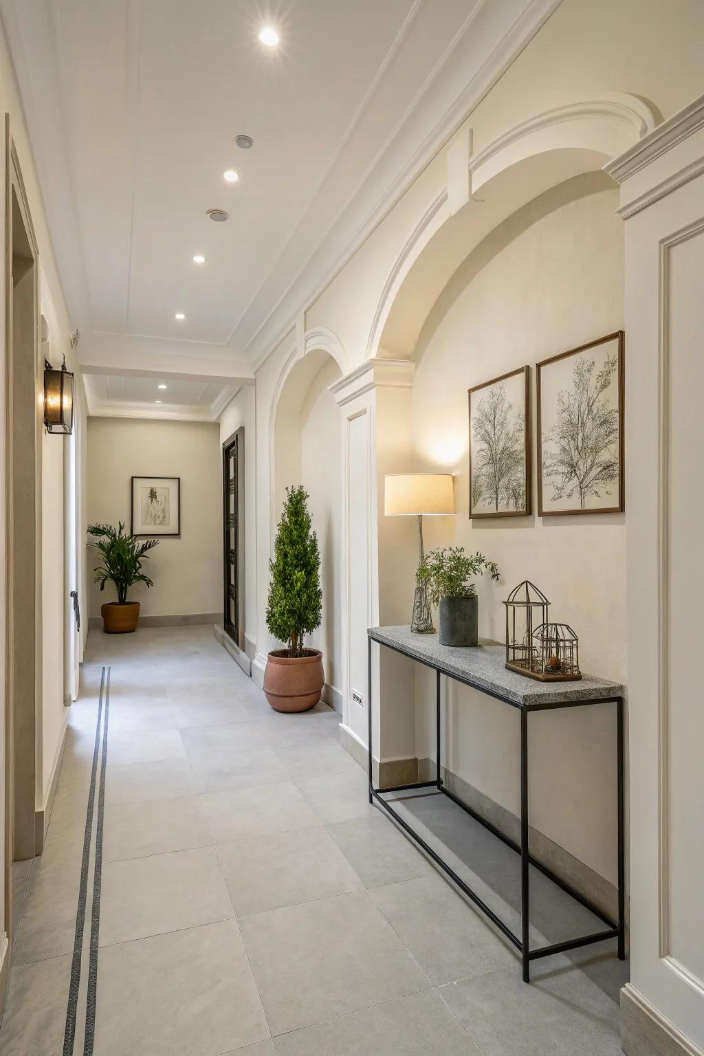 A simple foyer is calm and inviting.