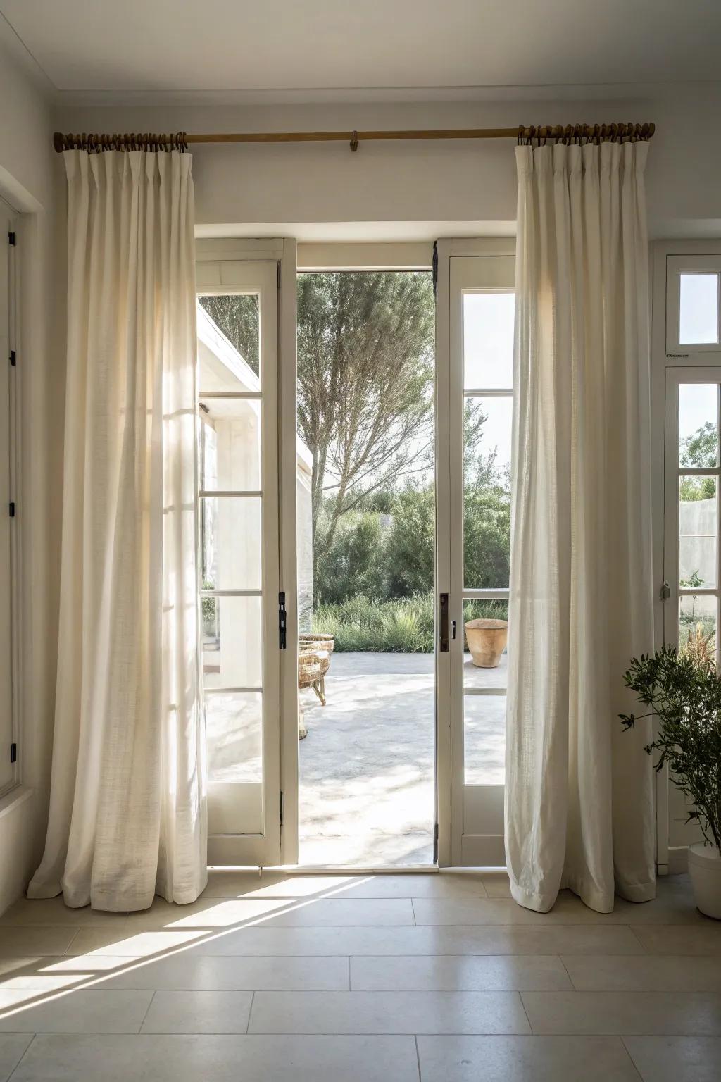 Minimalist curtains offer a sleek and modern aesthetic.