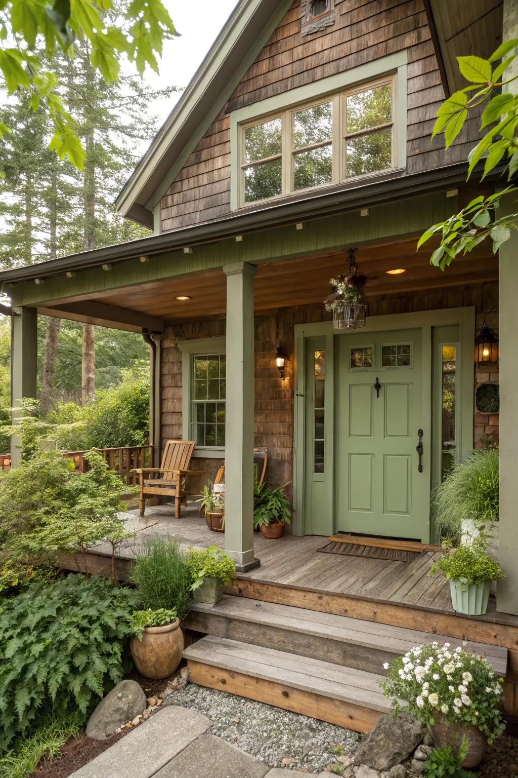 Gray-green offers an earth, natural feel.