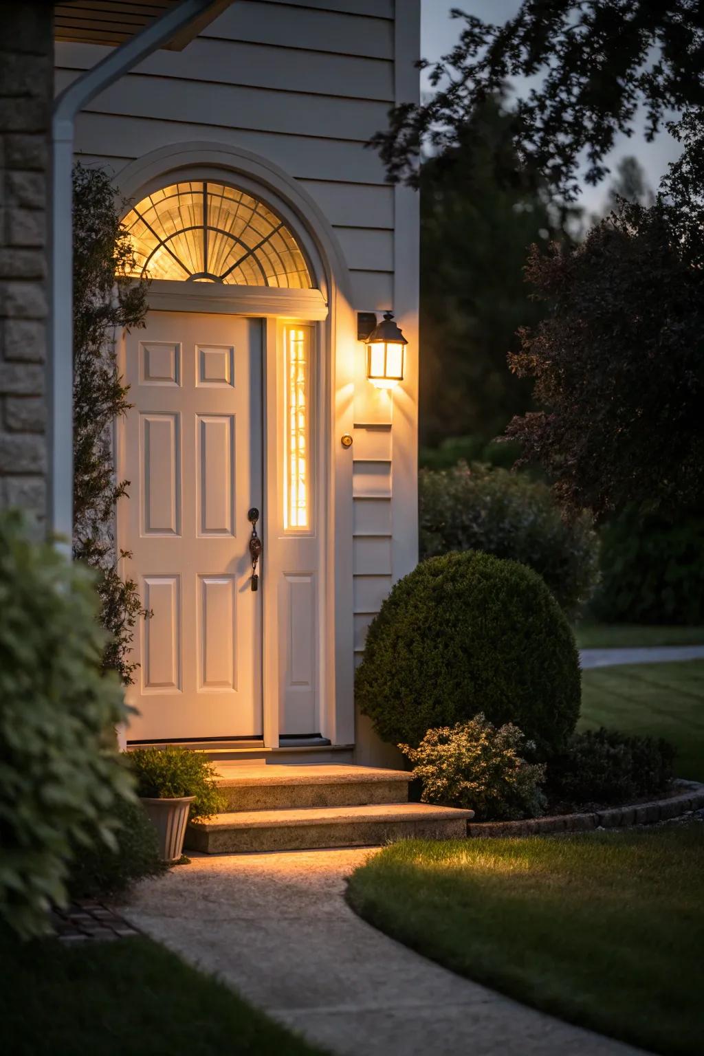 Smart outside lights to make a privacy effect at night.