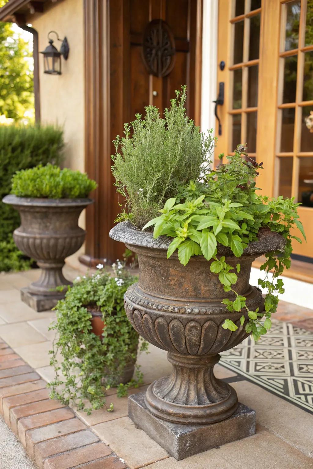 Grow fresh herbs at your doorstep with a mini herb garden.
