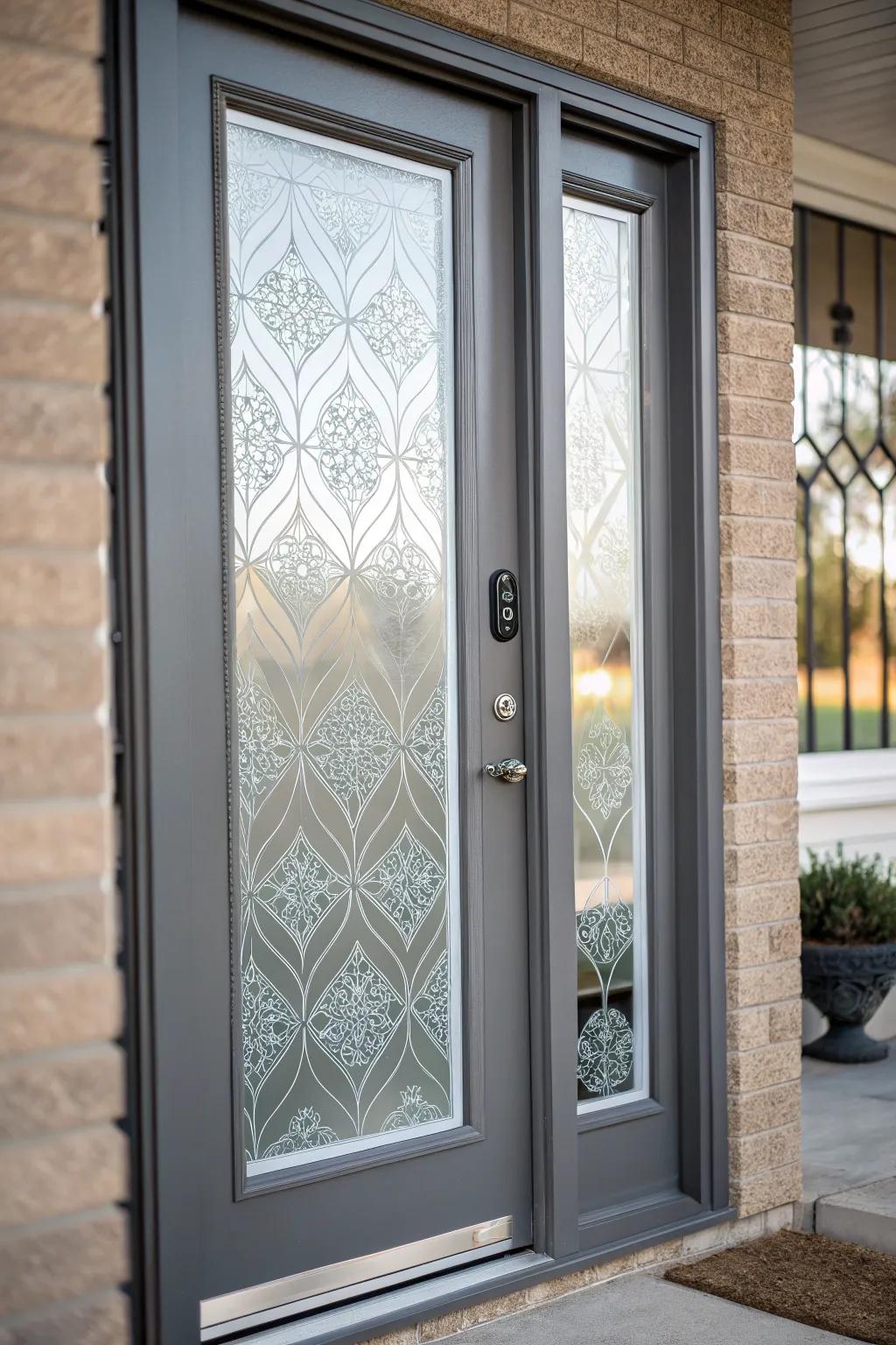 Glass covering offers a contemporary perspective on privacy solutions.
