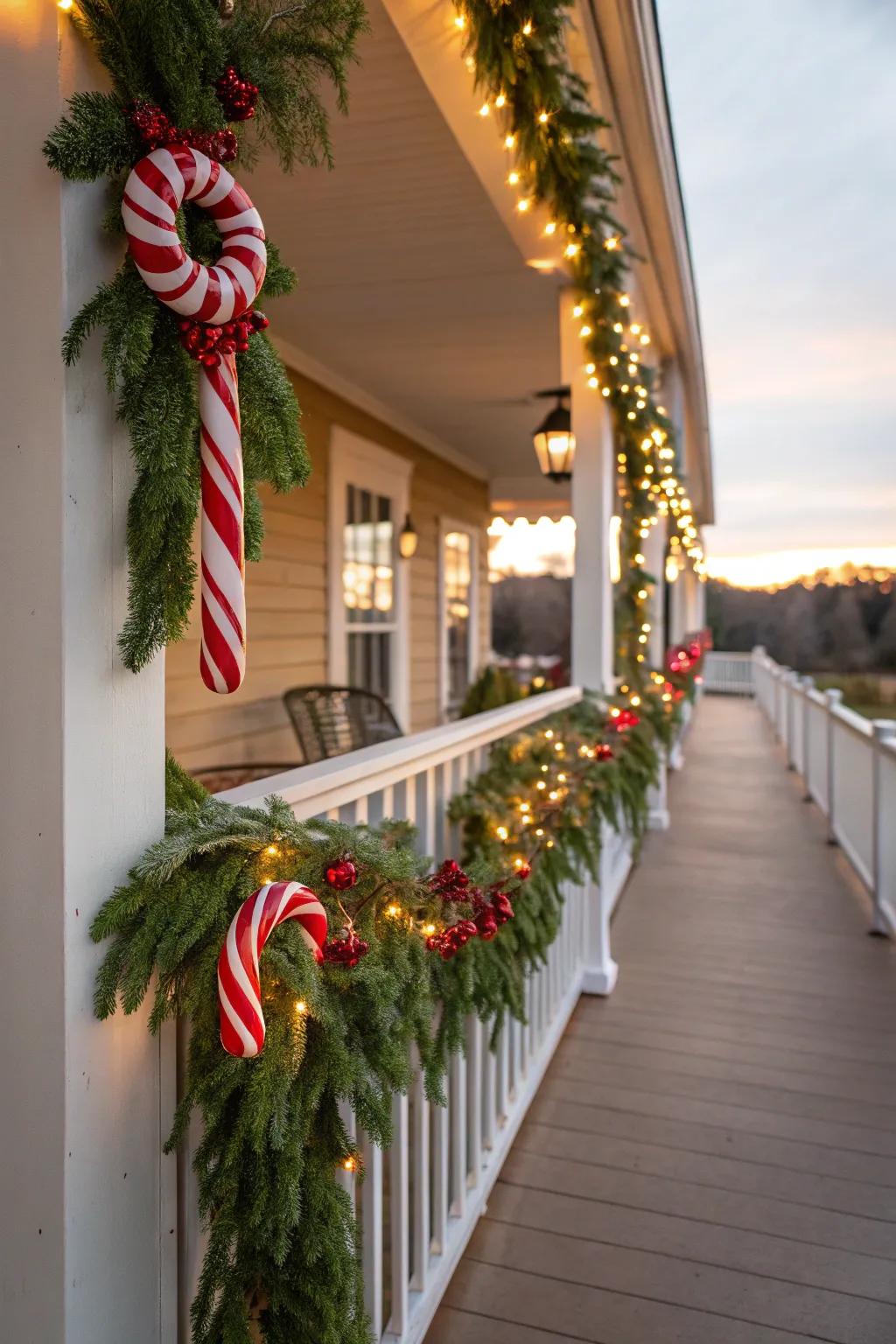 Candy canes contribute a sweet and festive charm to your garland.