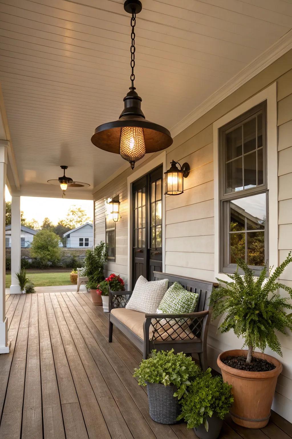 Create a focal point with bold pendant lights.