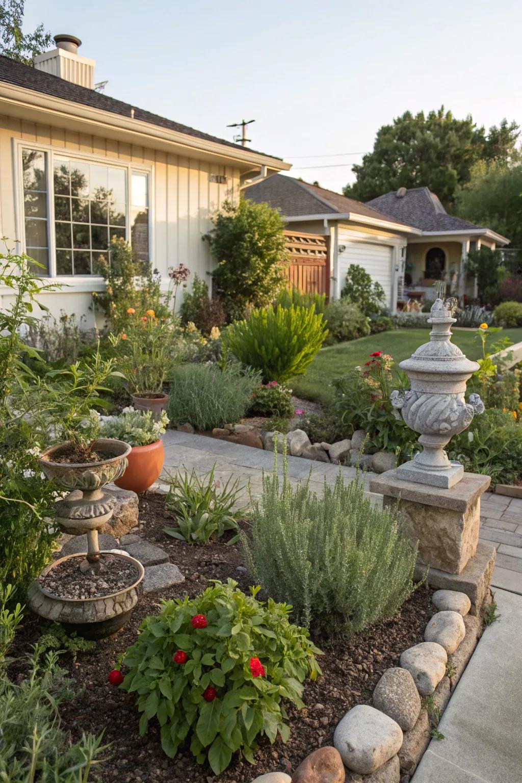 Eatable plants offer beauty and utility.