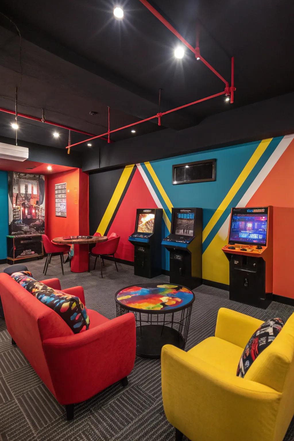 Vivid colors make your game room dynamic.