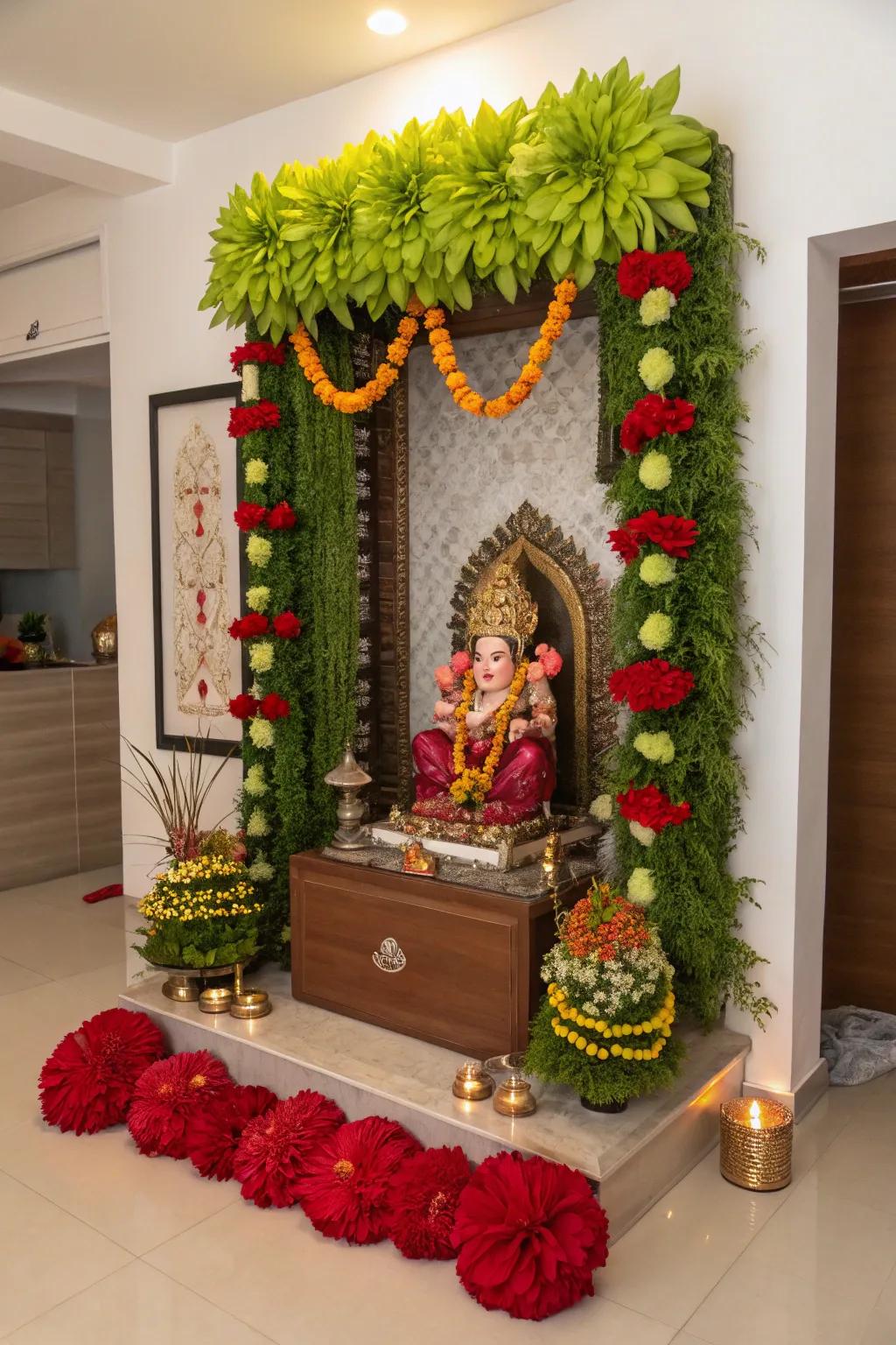 Mimic blooms creating a lasting impression for Ganpati.