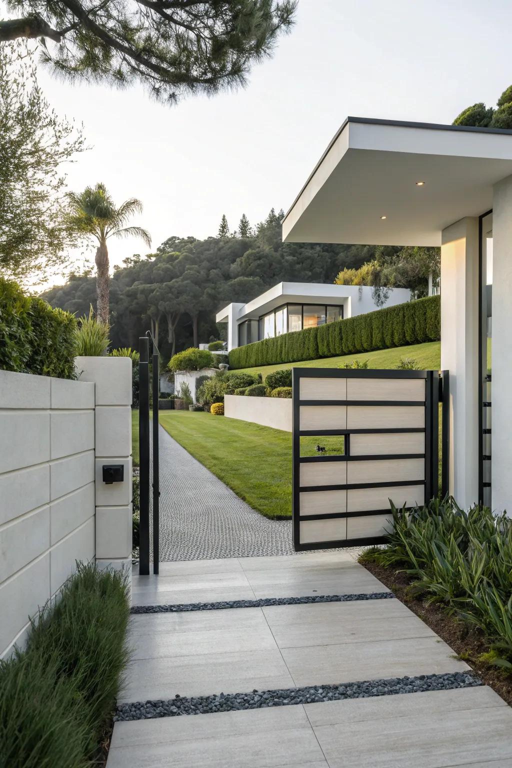 A gate with minimalist modern style.