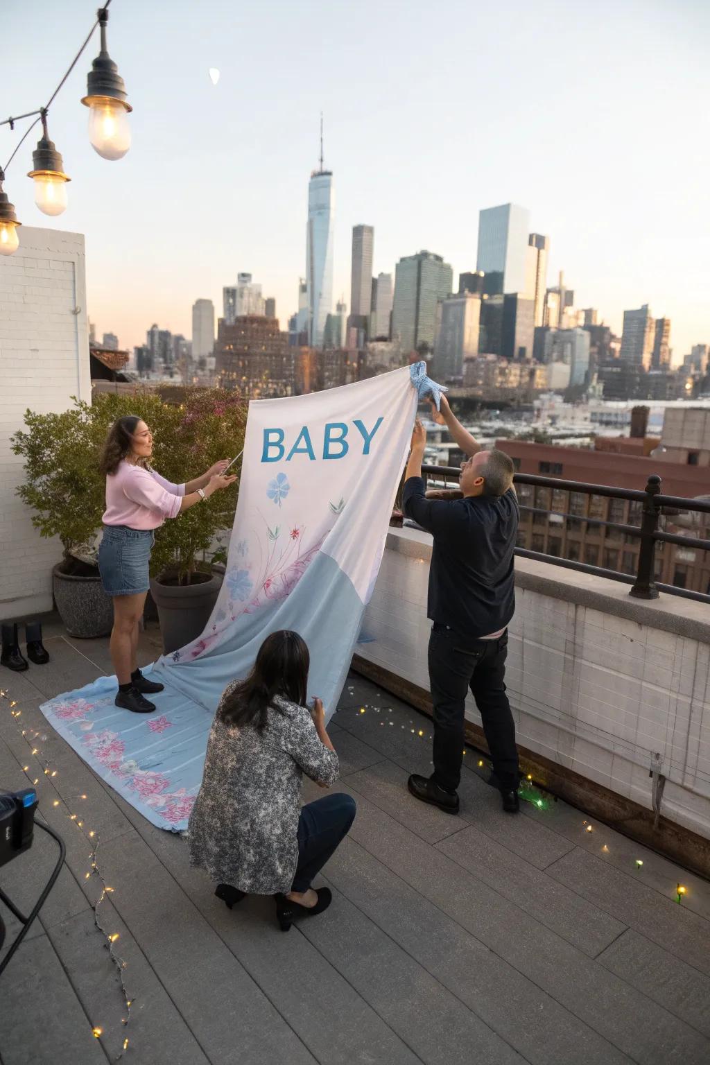 A striking sign announcement from the skyline.