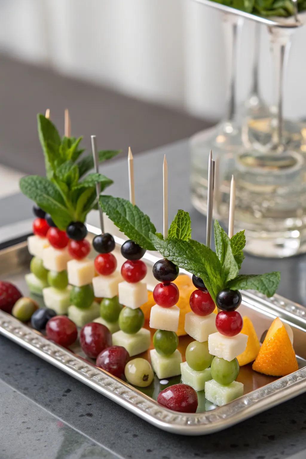 Add elegance with stylish cocktail skewers.