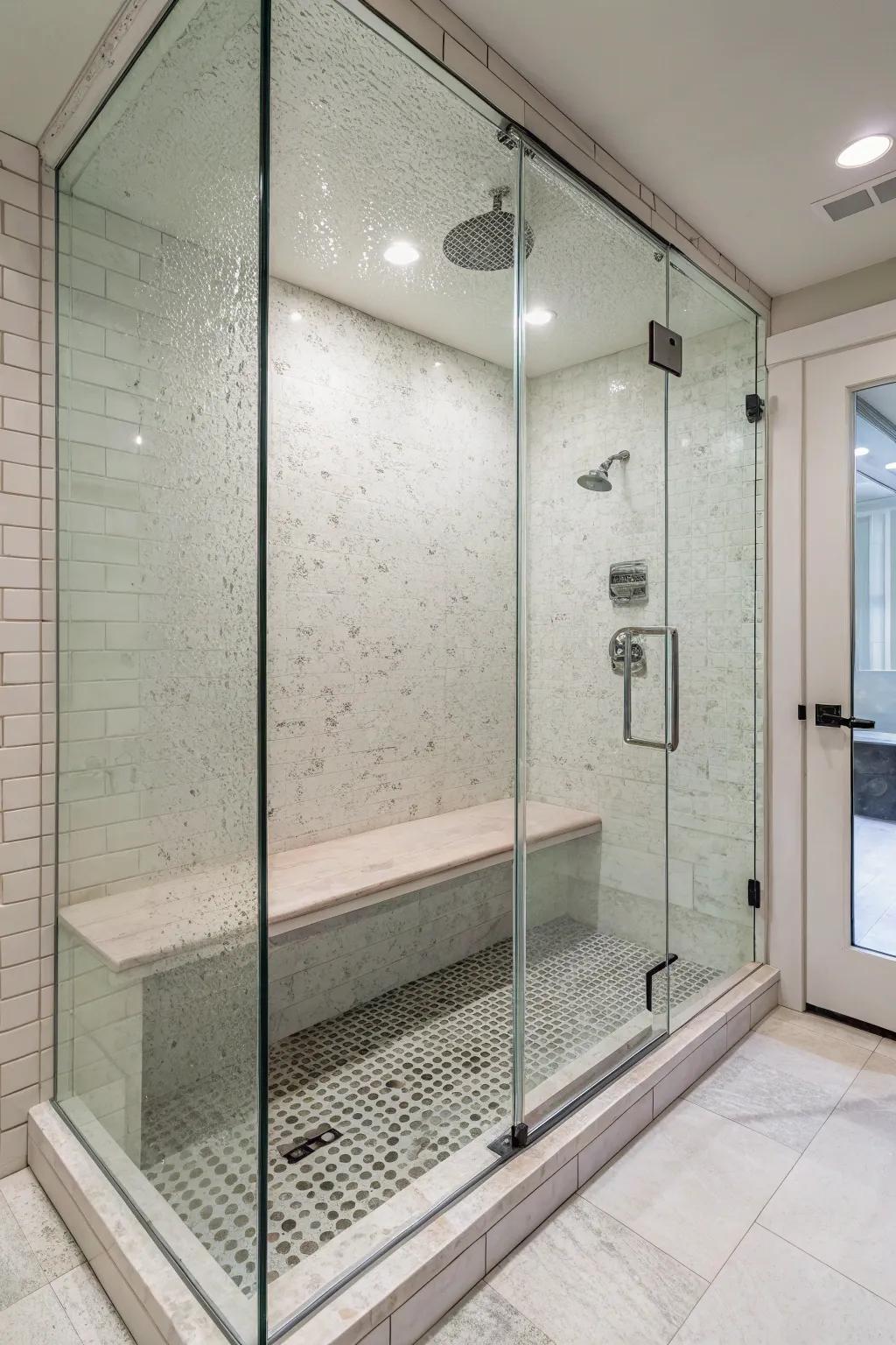 Unwind with a spa-style bench in your shower.