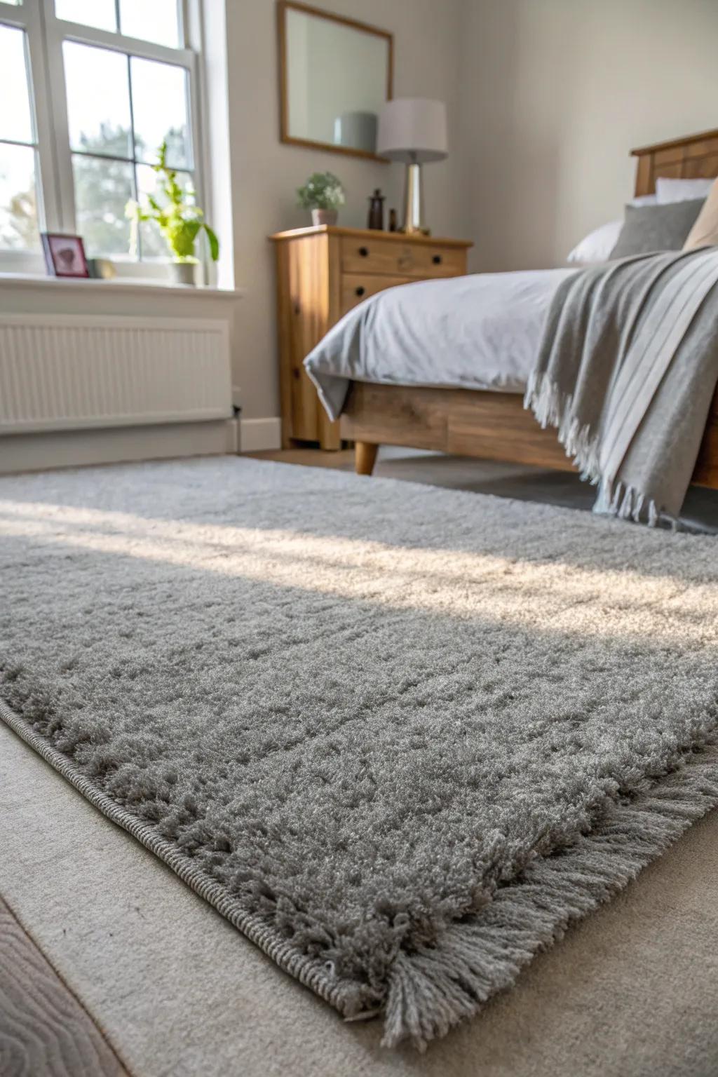 Layering ash on ash adds sophistication and depth to the bedroom.