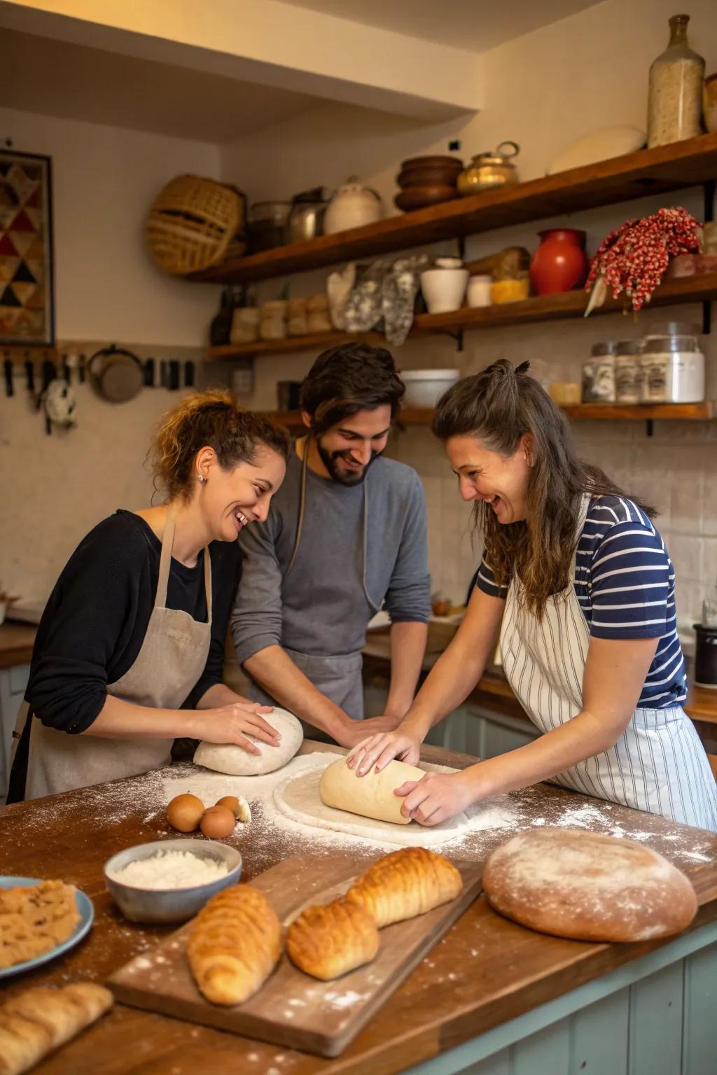 Bake and share bread as a group.