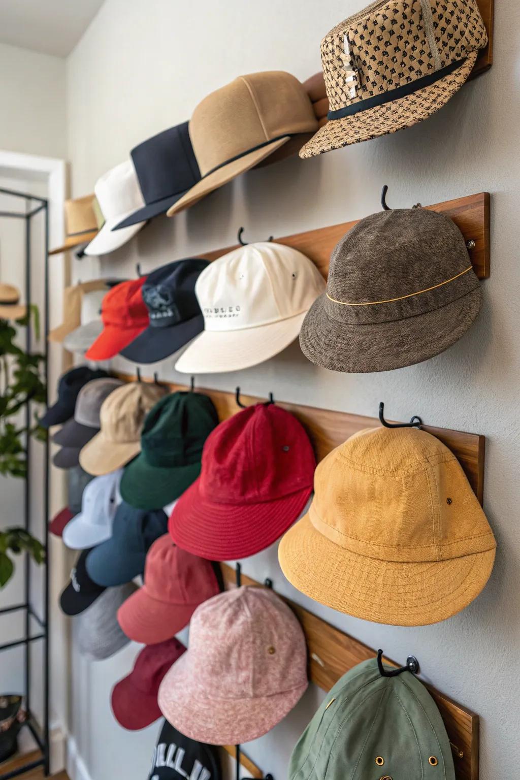 Hat clasps offer a minimalist approach to hat storage.