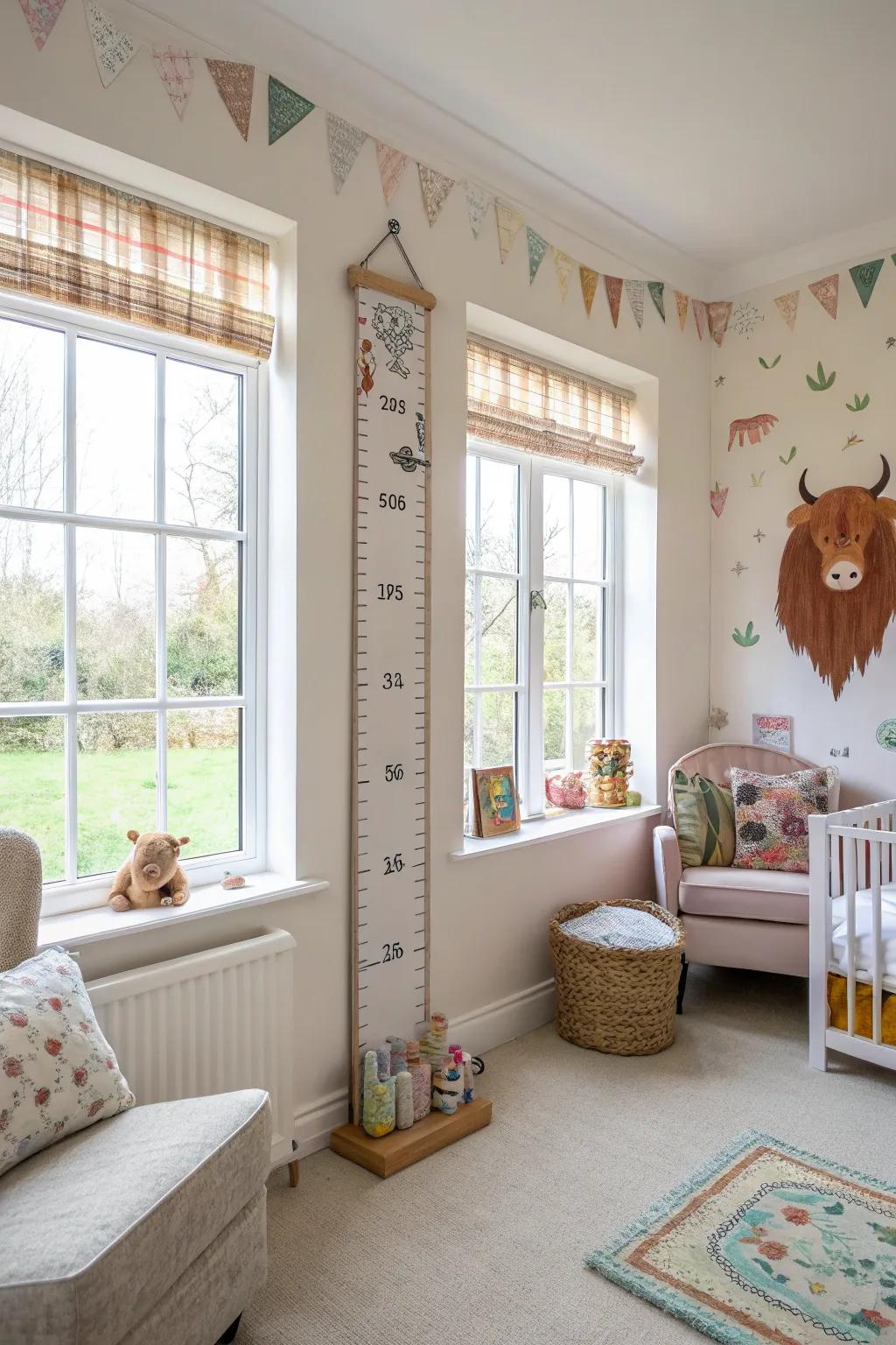 A growth chart is a practical, lovely addition to any baby's room.