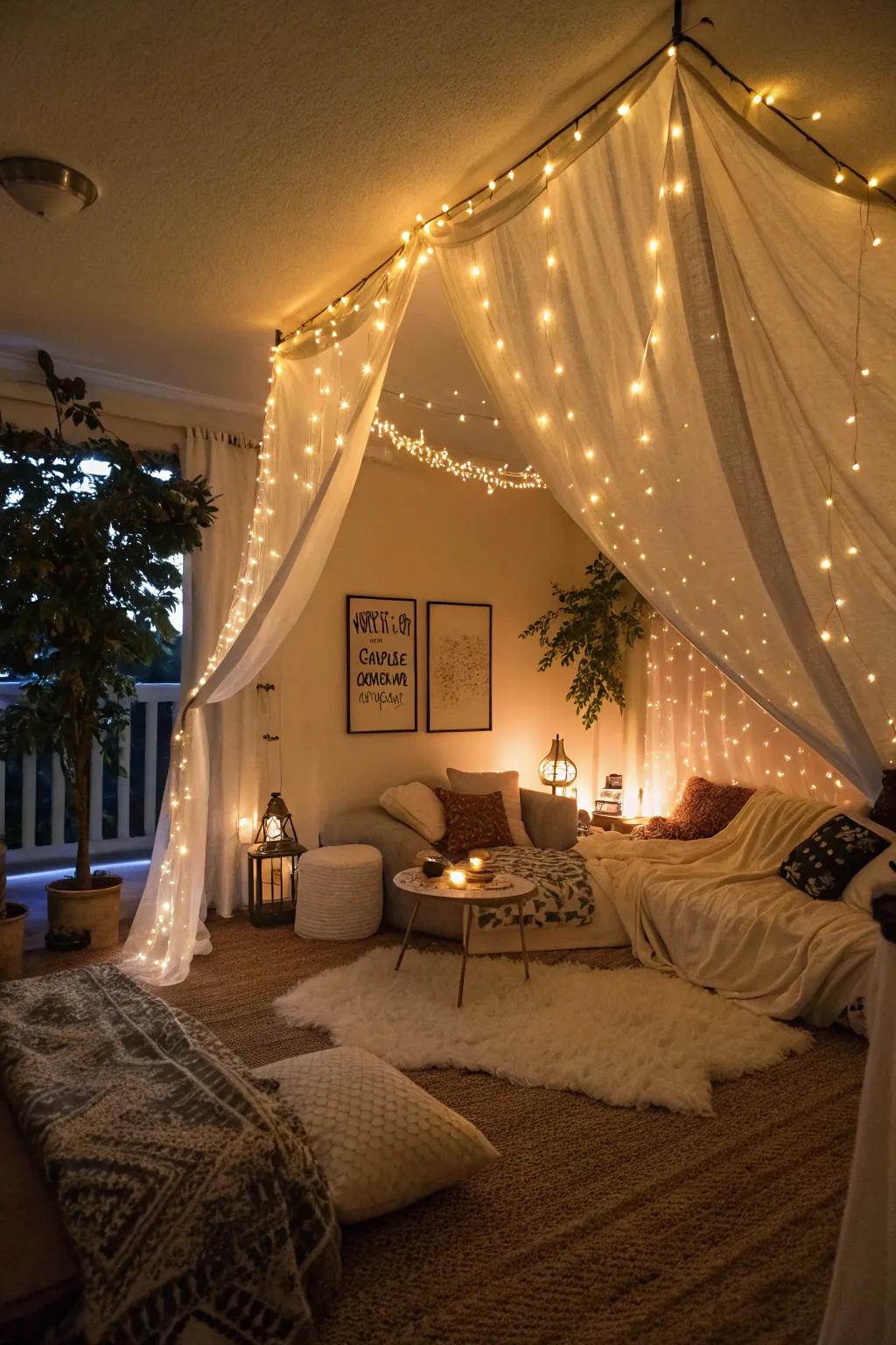 A space illuminated with layered lighting for warmth and style