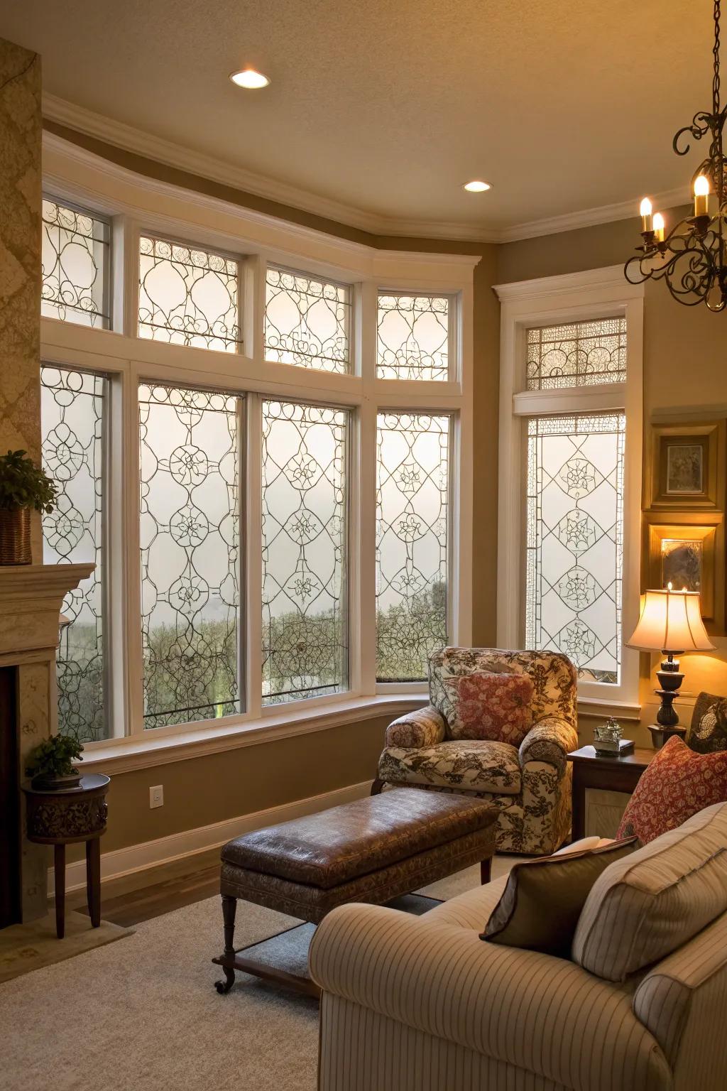 Window film boosts privacy while adding a stylish touch to your windows.