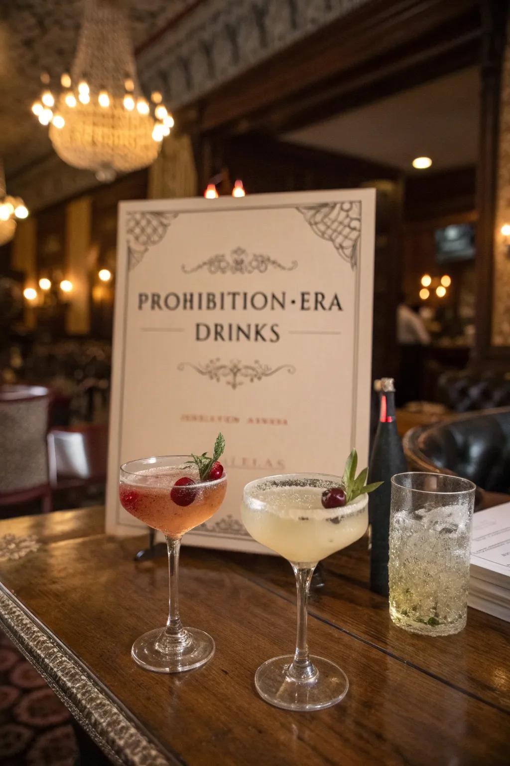 A signature cocktail menu adds authenticity and fun.